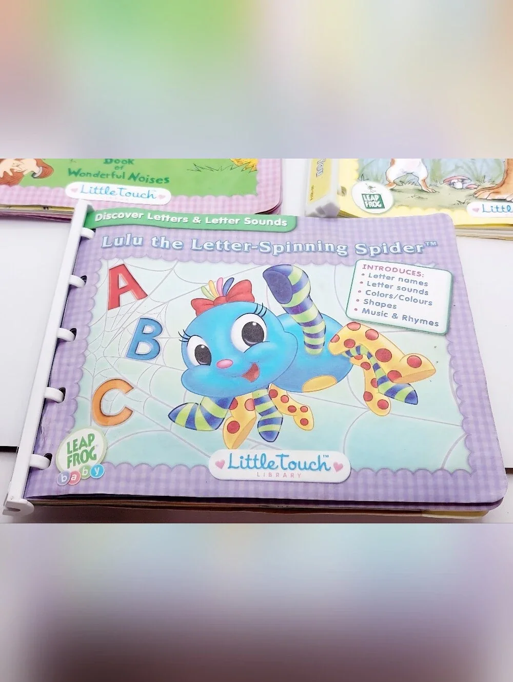 Vintage‎ LeapFrog LittleTouch LeapPad Bundle Pink 5 Books 4 Cartridges Puppet